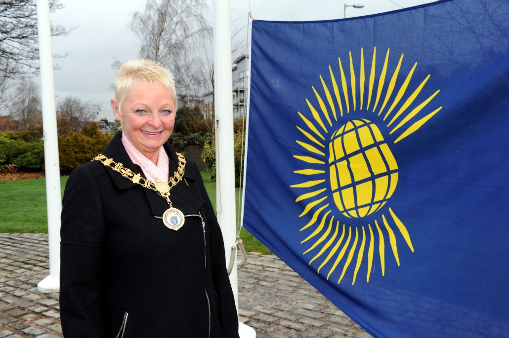 Provost raises Commonwealth Flag outside Renfrewshire House