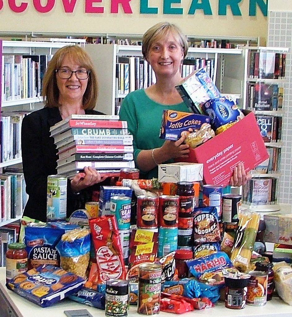 Joyce Higgins, Renfrewshire Leisure’s digital and library development manager, left and Elizabeth Alexander Renfrewshire Foodbank project manager