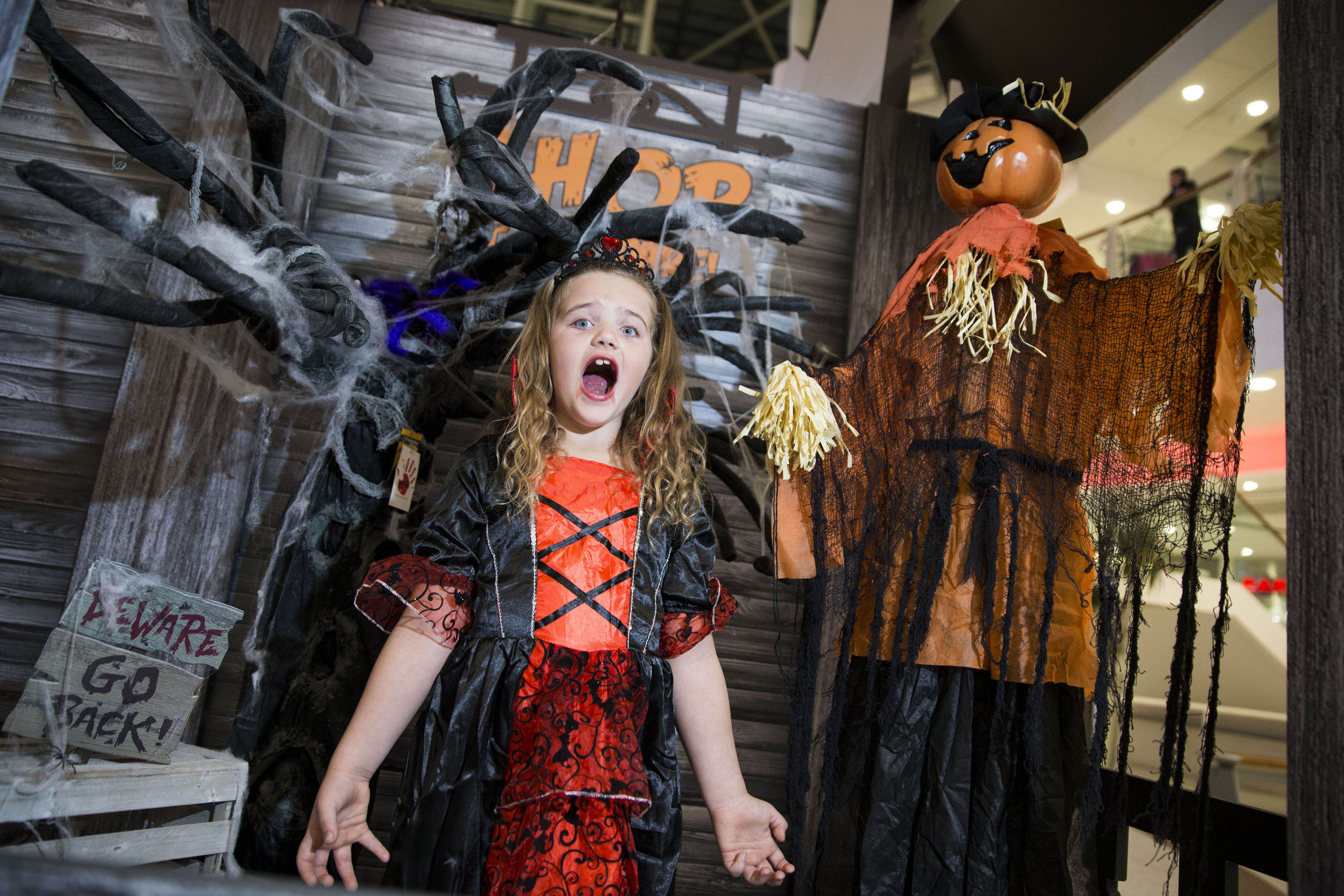 Head of Fun at intu Braehead, seven-year-old Lucie Roy, from Erskine prepares for some Halloween fun at the centre’s trick or treat event.