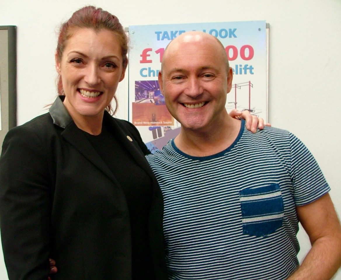 Gayle, chief executive at Renfrewshire Sports Charity with celebrity interior designer John Amabile