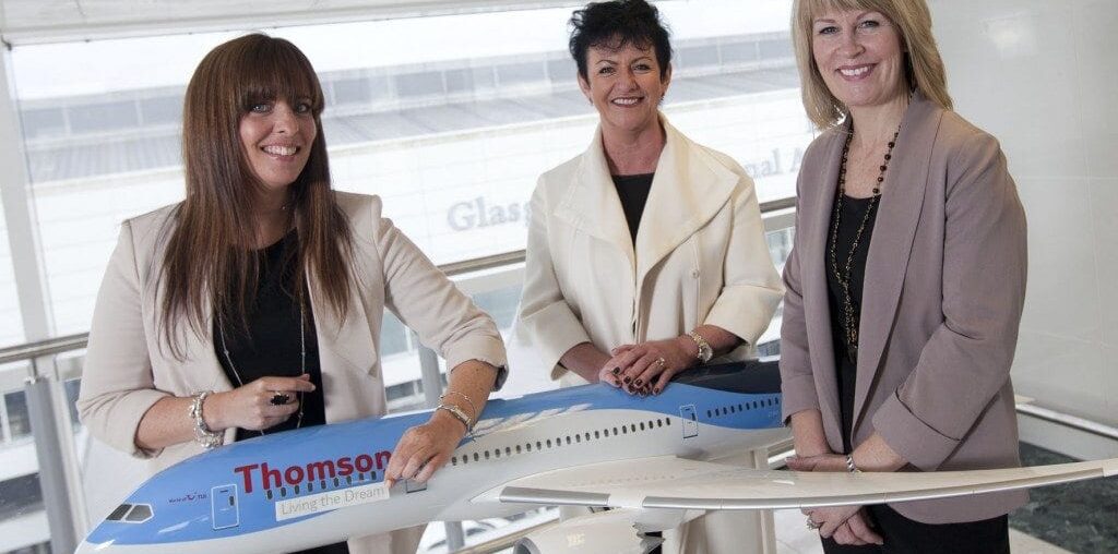 Images of Thomson Dreamliner "Living the Dream" photoshoot at Glasgow Airport