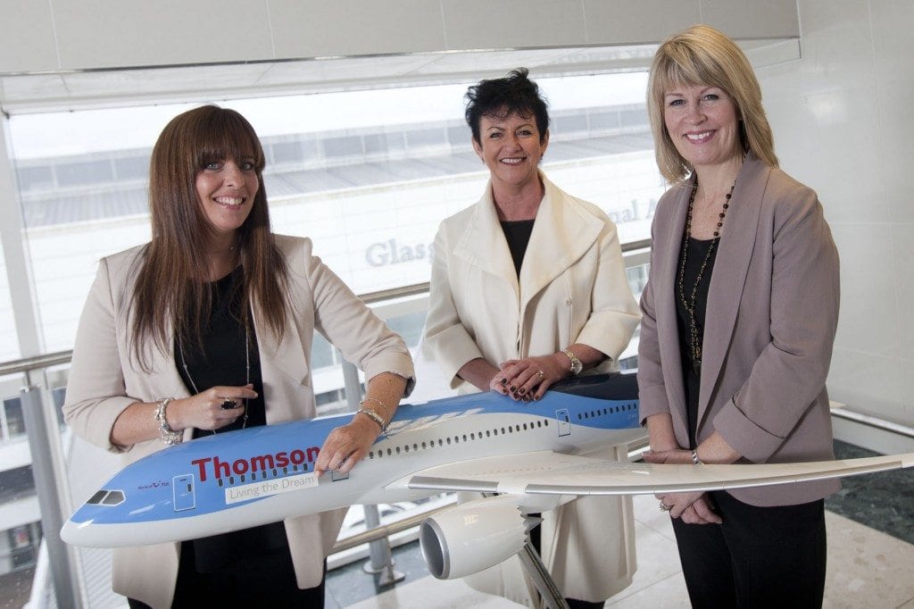 Images of Thomson Dreamliner "Living the Dream" photoshoot at Glasgow Airport