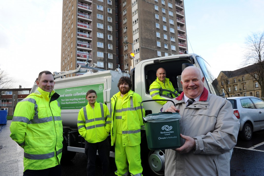 Cllr Devine with recycling collection team