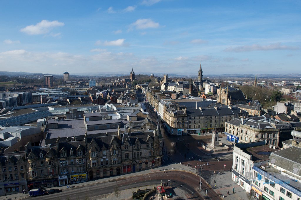 Paisley Town Hall view from top