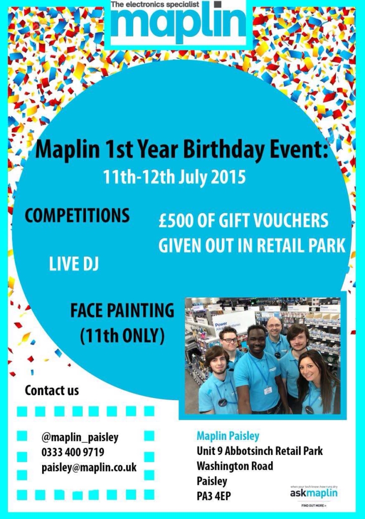 Maplin 1st Year Birthday Event