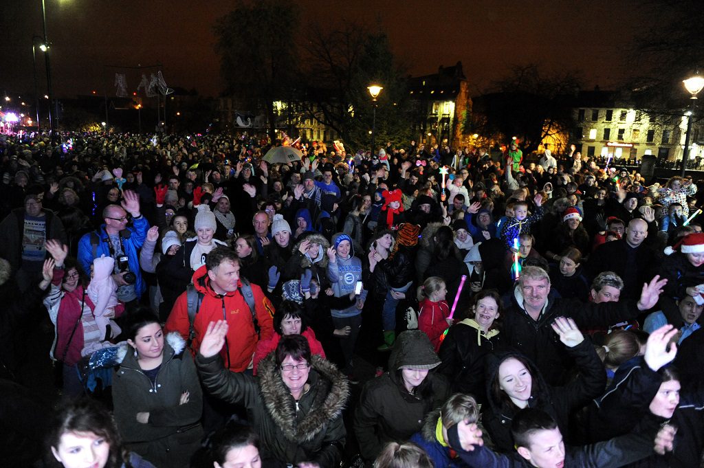 crowd shot from the 2014 Christmas Lights Switch-on