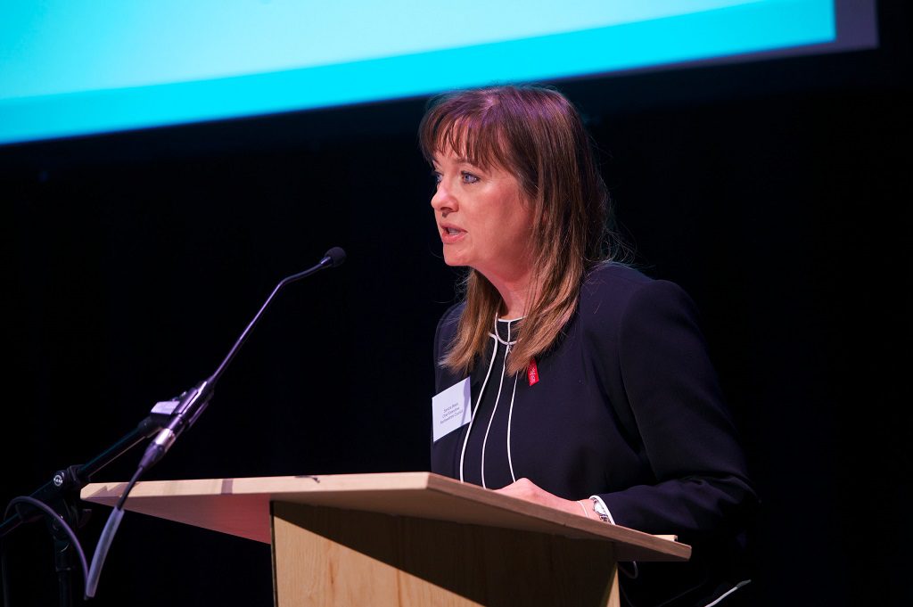 Renfrewshire Council chief executive Sandra Black addresses delegates