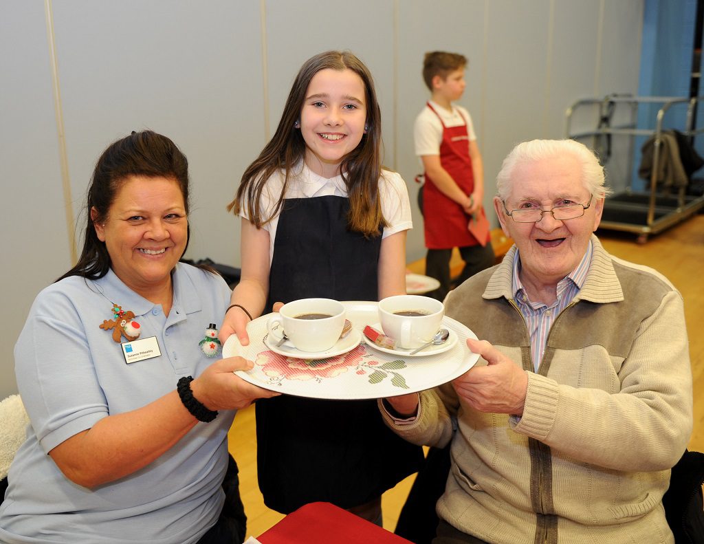 Todholm Cafe Todholm Primary School Paisley Grace Collins (11) with Suzanne Pitkeathly and Robert MacAdam
