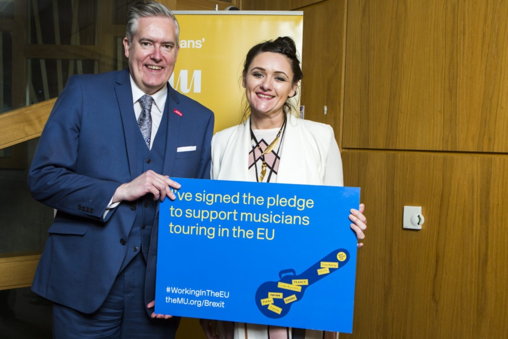 Paisley’s MSP, George Adam, backs musicians in his constituency to get the best possible deal from Brexit