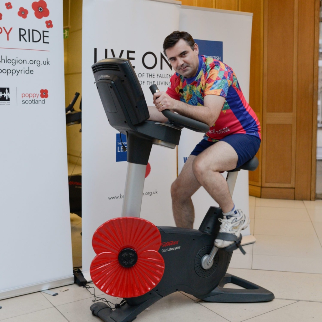 “On Your Bike!” Gavin Newlands MP Raced Against Service Personnel in Support of The Royal British Legion’s Annual Poppy Appeal