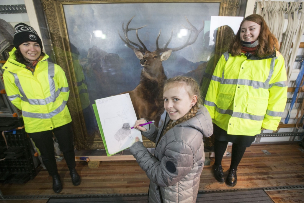 Iconic Monarch of the Glen painting taken to school for pupils to see