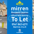 Beautiful open-plan office of 916 sq ft to let at Mirren Court on Renfrew Road