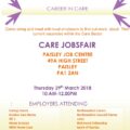 Care Jobsfair at Jobcentre Plus on 29 March