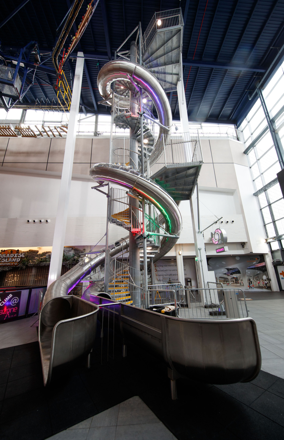 Thrills as UK’s tallest indoor slide opens in Soar at intu Braehead