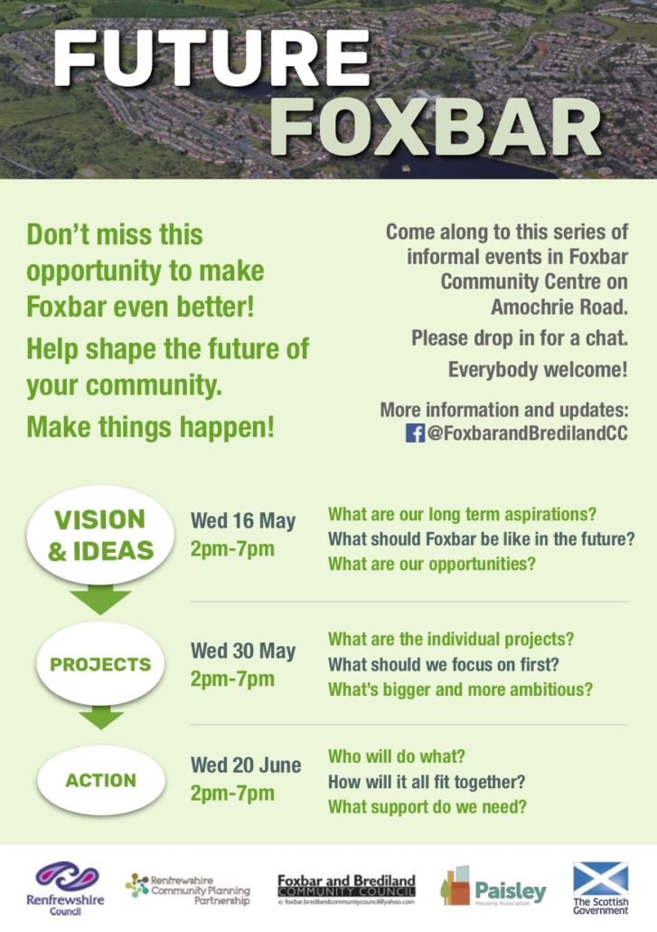 Future Foxbar – second public drop-in, this Wednesday 30th May 2pm-7pm