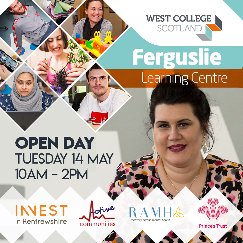 Social Media Advert - Ferguslie Learning Centre - May Open Day