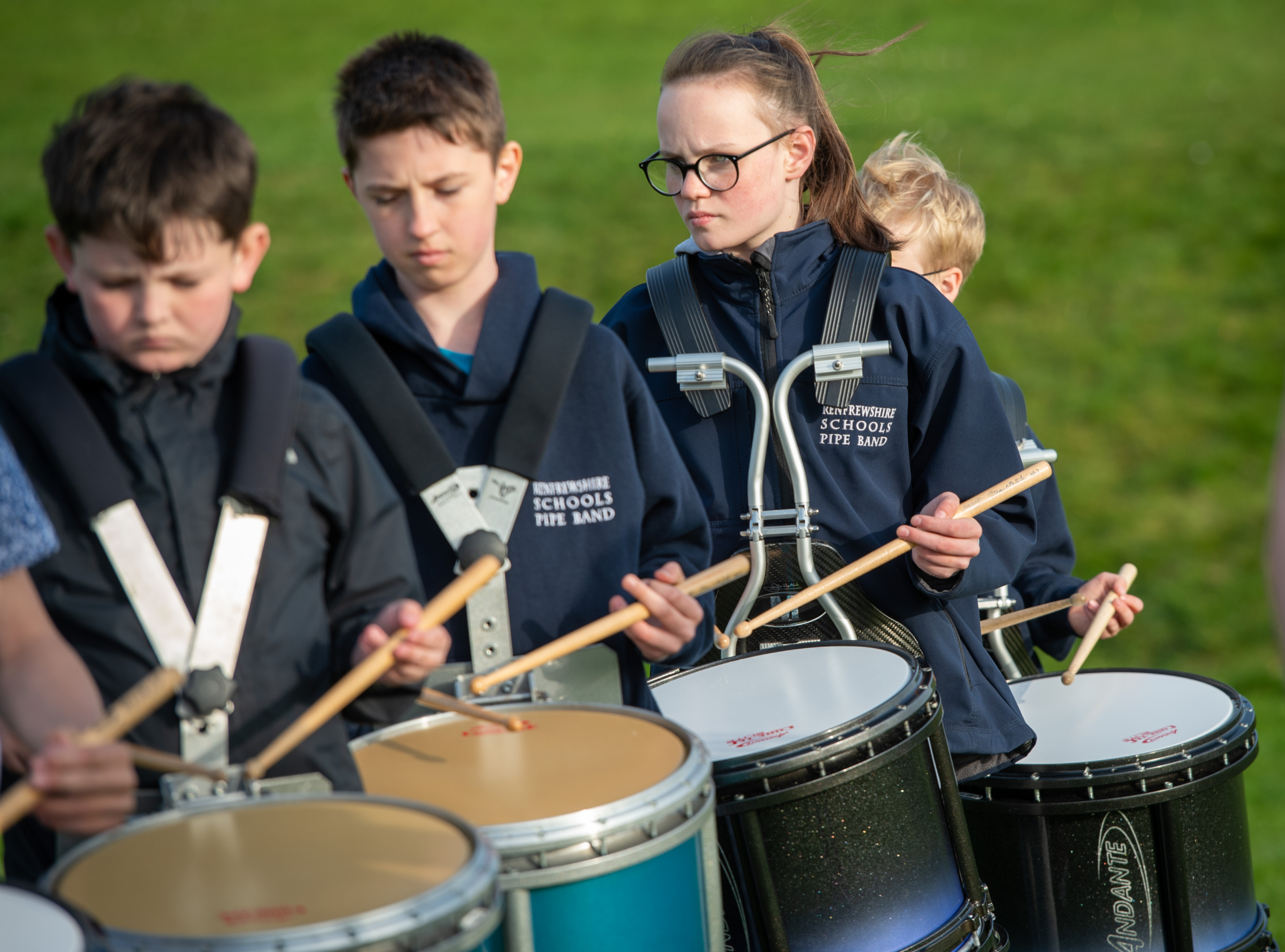 Renfrewshire Schoold Pipe Band practice 23.4.19-4585
