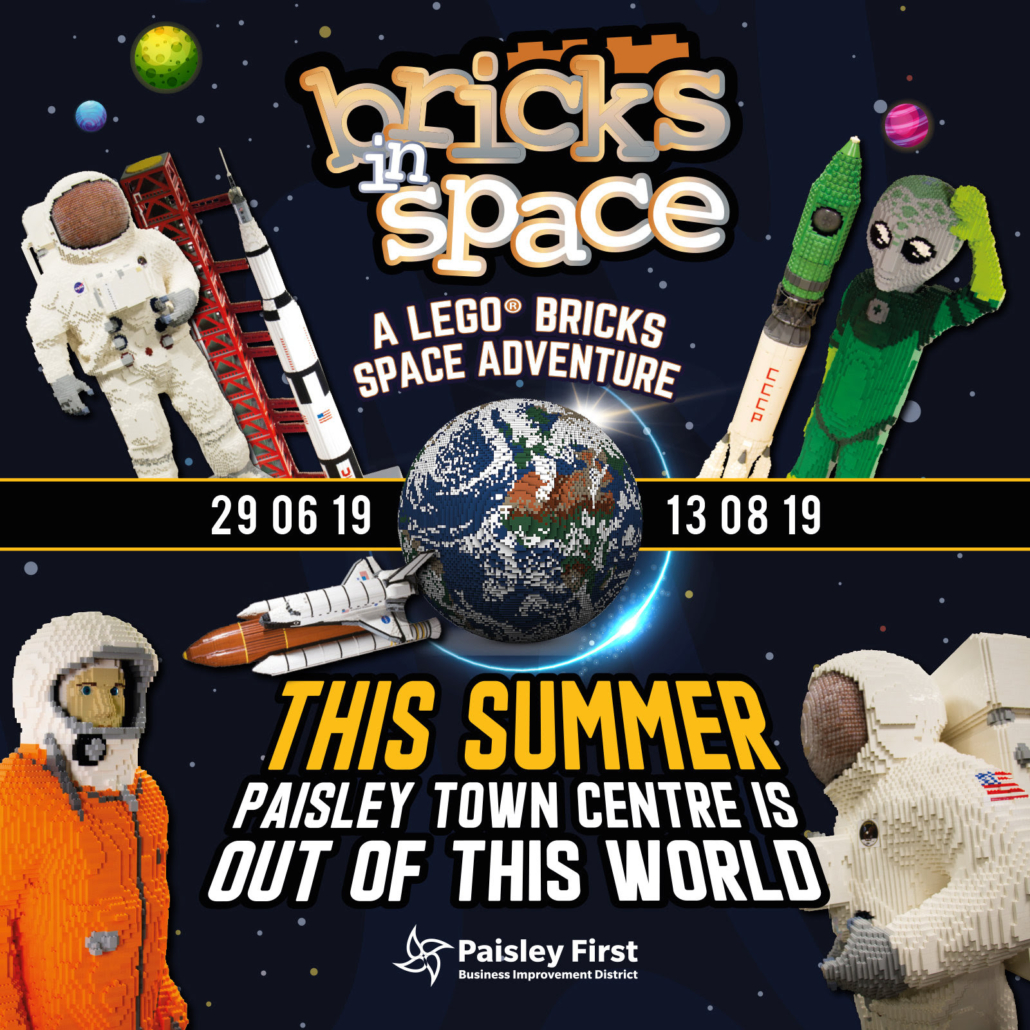 Bricks in Space launches this weekend in Paisley town centre!