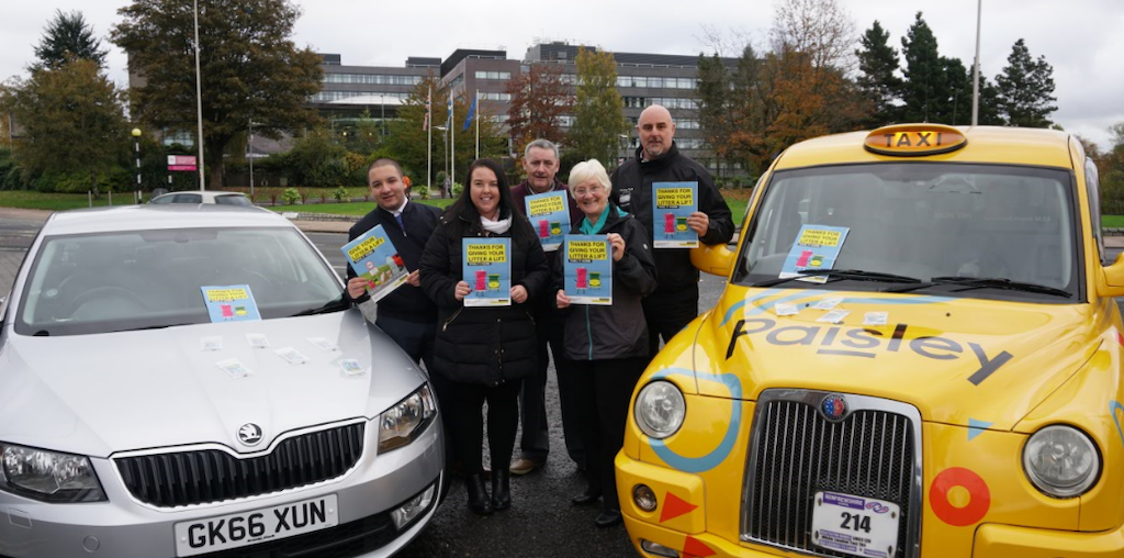 Cllr McEwan with Paisley Taxis and Renfrewshire Cabs