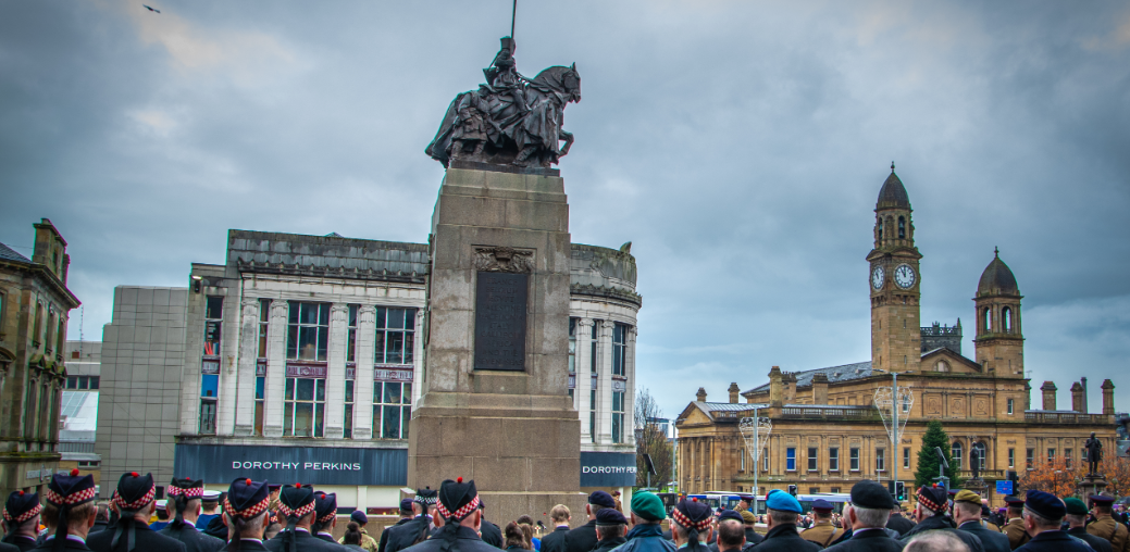 Veterans at the Cenotaph in Paisley