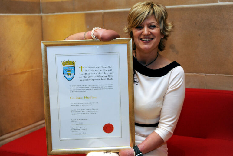 1- Freedom of Renfrewshire recipient Corinne Hutton