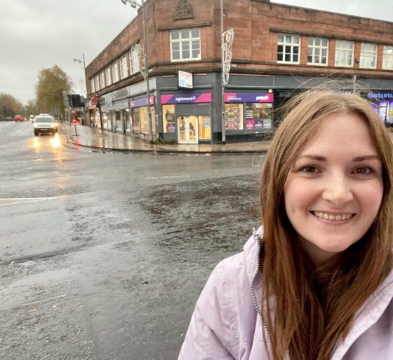 Natalie Don MSP outside constituency office October 2021