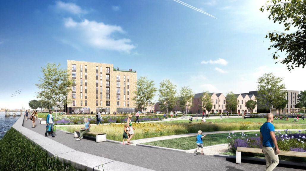 Artist impression of future development resultant from Clyde Waterfront and Renfrew Riverside