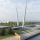 Artist impression of the road bridge being delivered through the Clyde Waterfront and Renfrew Riverside