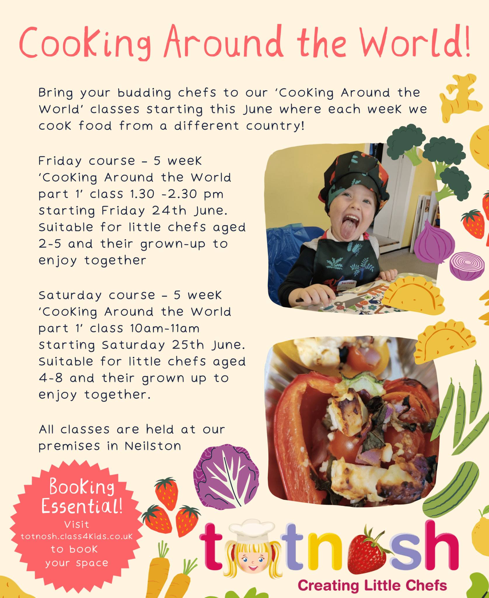 SUMMER CHILDREN'S COOKING CLASSES ARE HERE! Paisley Scotland