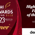 A promotional graphic for The Herald Law Awards of Scotland 2025 names MJC Law as "High Street Firm of the Year" winner, sponsored by Denovo and in association with 123 Medical Services.